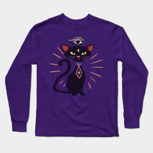 Witch's Feline Friend Long Sleeve T-Shirt